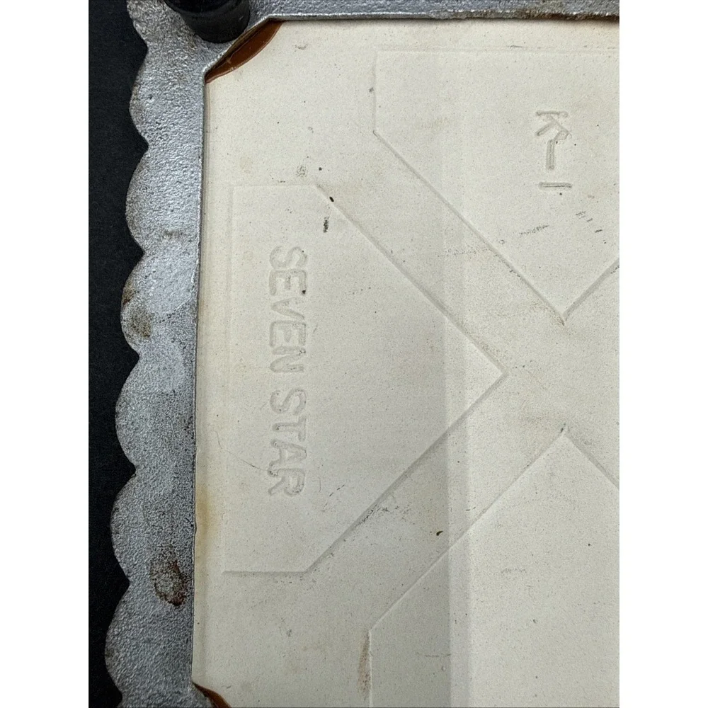 Vintage Cast Iron Trivet Hot Pad Plate 25th‎ Anniversary Tile Seven Star Taiwan